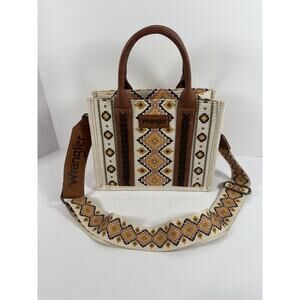 Wrangler Southwestern Tote Bag Aztec Canvas Crossbody Strap Western